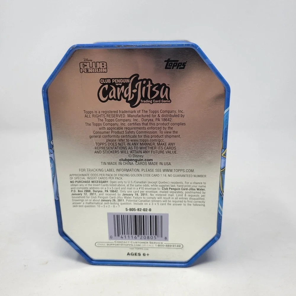 Club Penguin Card Jitsu Water‎ Window Tin ONLY Great Condition